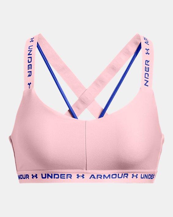Women's UA Crossback Low Sports Bra, Pink, pdpMainDesktop image number 10